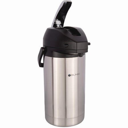 Bunn Lever Action Airpot, 3 Liter, Stainless Steel/Black 32130